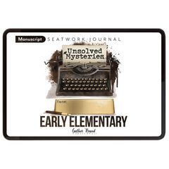 Unsolved Mysteries Homeschool Study Unit Digital Seatwork Journal Manuscript Early Elementary