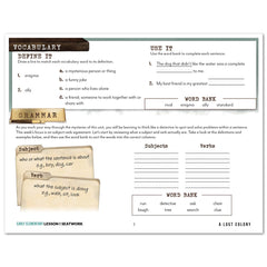 Unsolved Mysteries Homeschool Unit Study Printed Seatwork Journal Manuscript Early Elementary Lesson 1 Vocabulary and Grammar