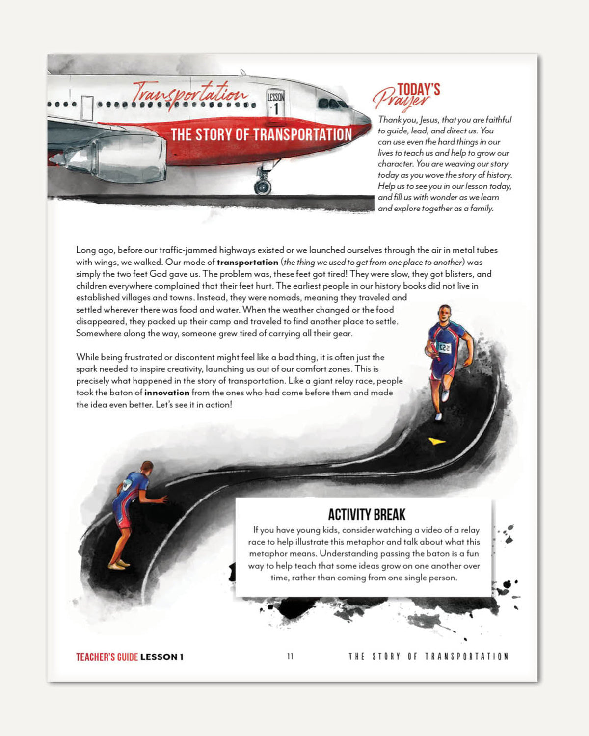 Transportation Homeschool Unit Study Digital Teacher's Guide Lesson 1 The Story of Transportation Part 1