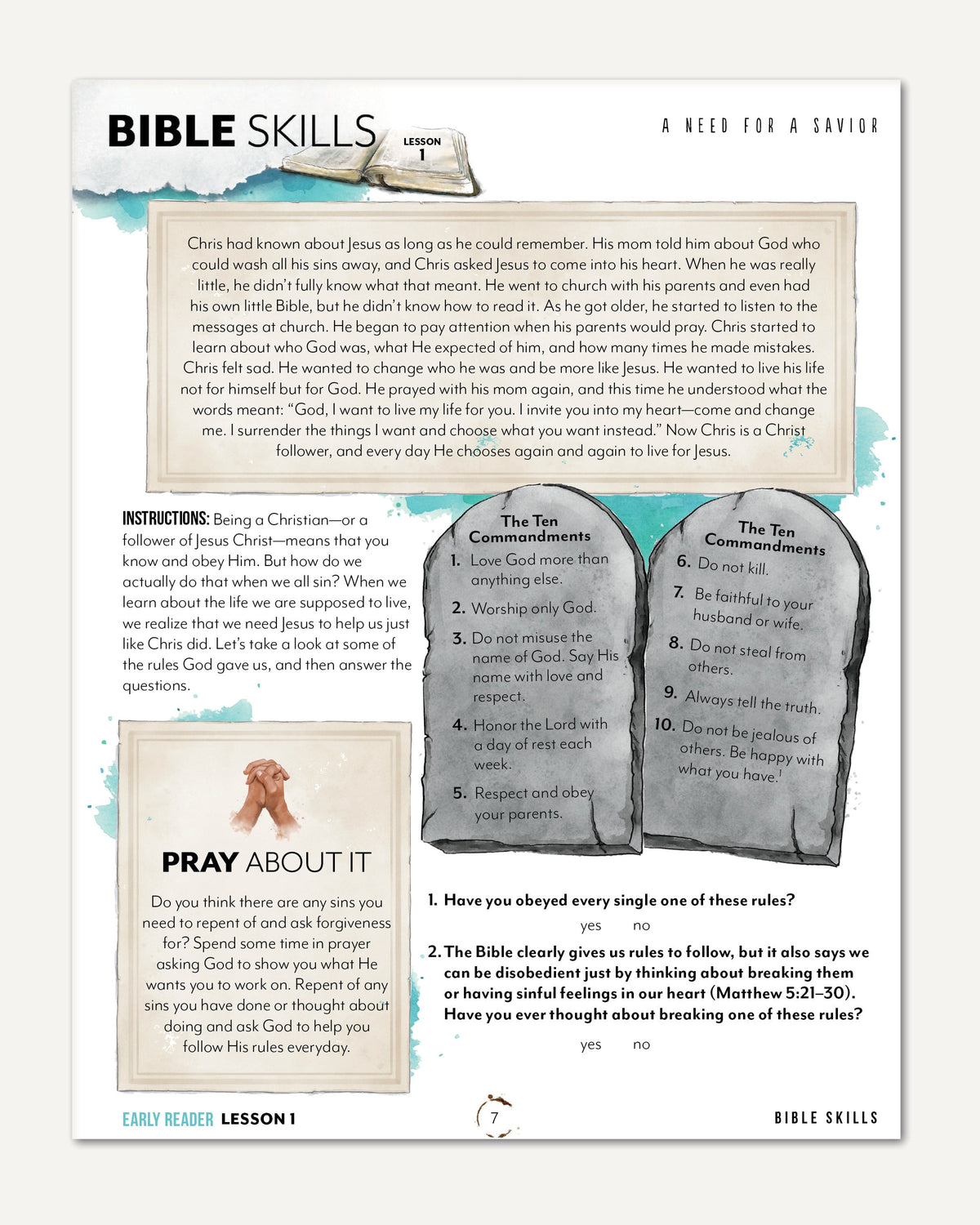 Bible Skills (Digital Download FREEBIE) homeschool unit study, digital Sample Page