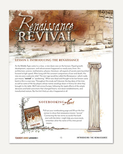 Renaissance and Revival Homeschool Unit Study Printed Digital Teacher's Guide Lesson 1 Introducing the Renaissance Part 1