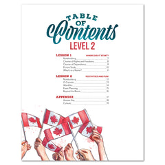 Canada Day Homeschool Unit Study Printed Level 2 Student Book Table of Contents