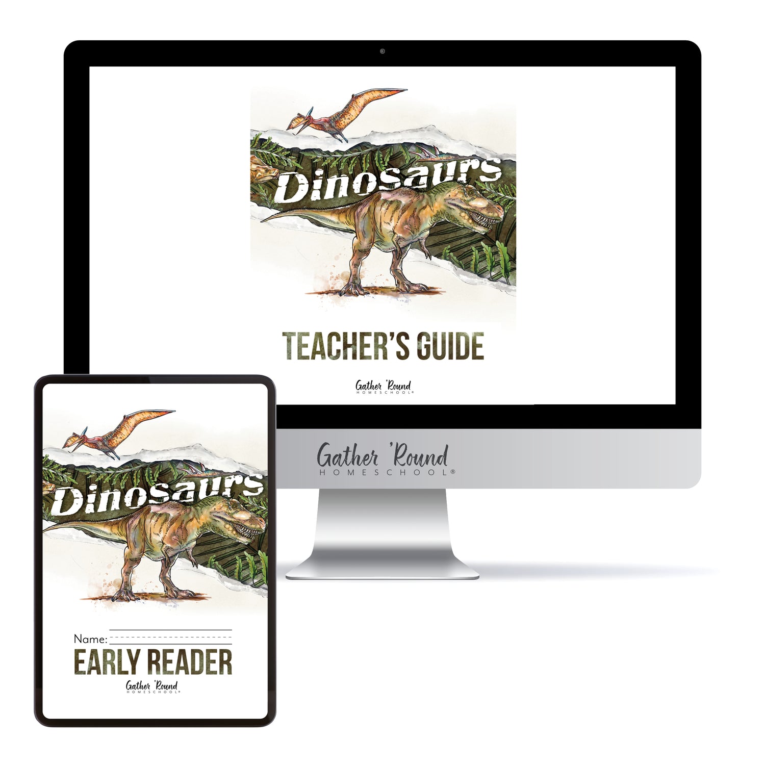 Dinosaurs Homeschool Unit Study Digital Bundle Teacher's Guide and Early Reader Student Book