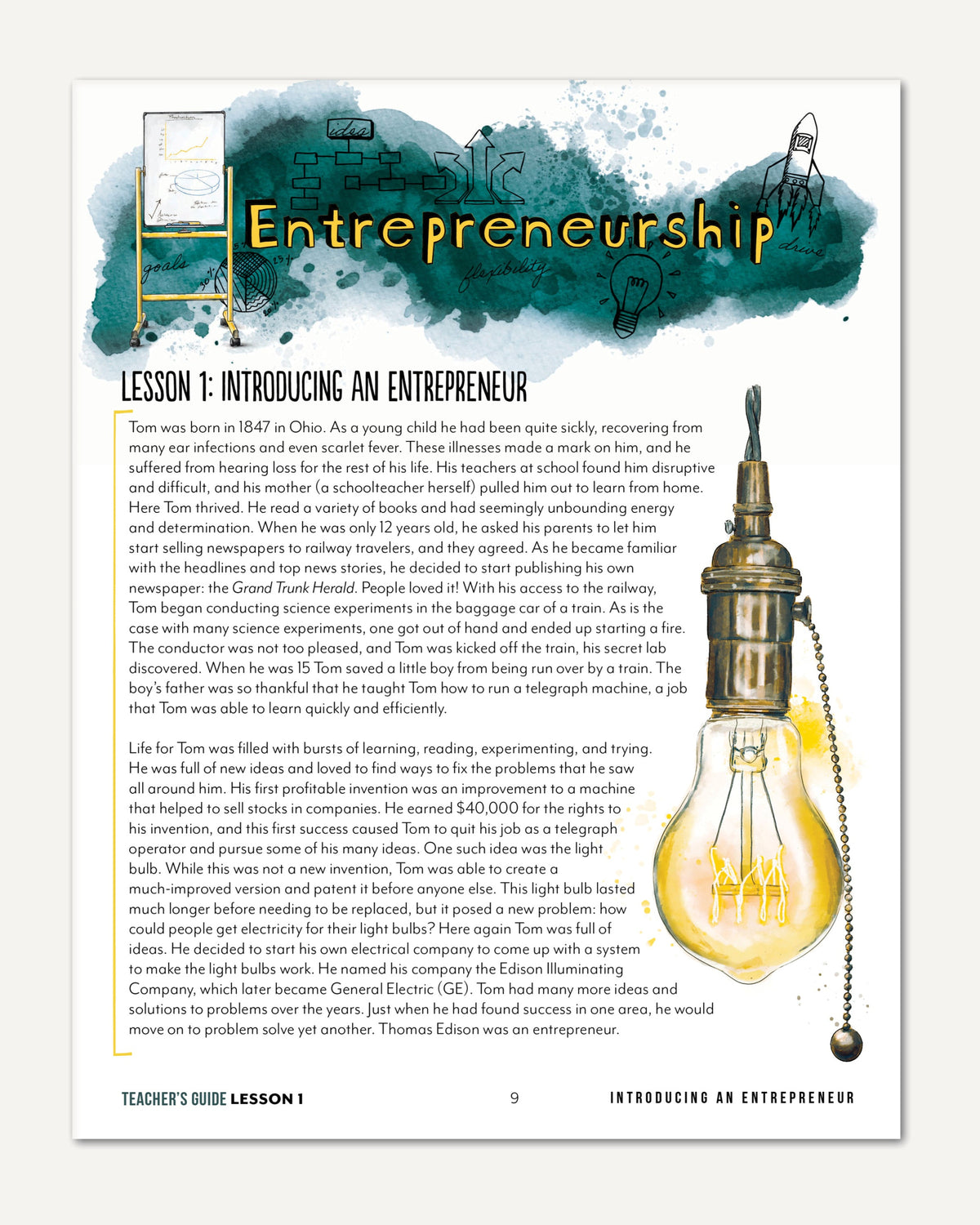 Entrepreneurship Homeschool Unit Study Digital Teacher's Guide Lesson 1 Introducing an entrepreneur Part 1
