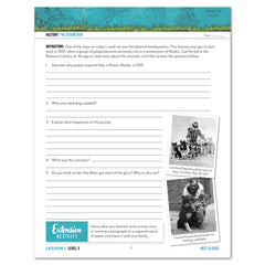 Alaska Fifty States Homeschool Unit Study Student Book Printed Level 3 Lesson 1 Page