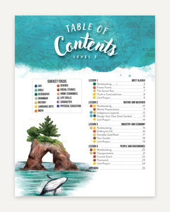 Alaska Fifty States Homeschool Unit Study Digital Level 3 Student Book Table of Contents