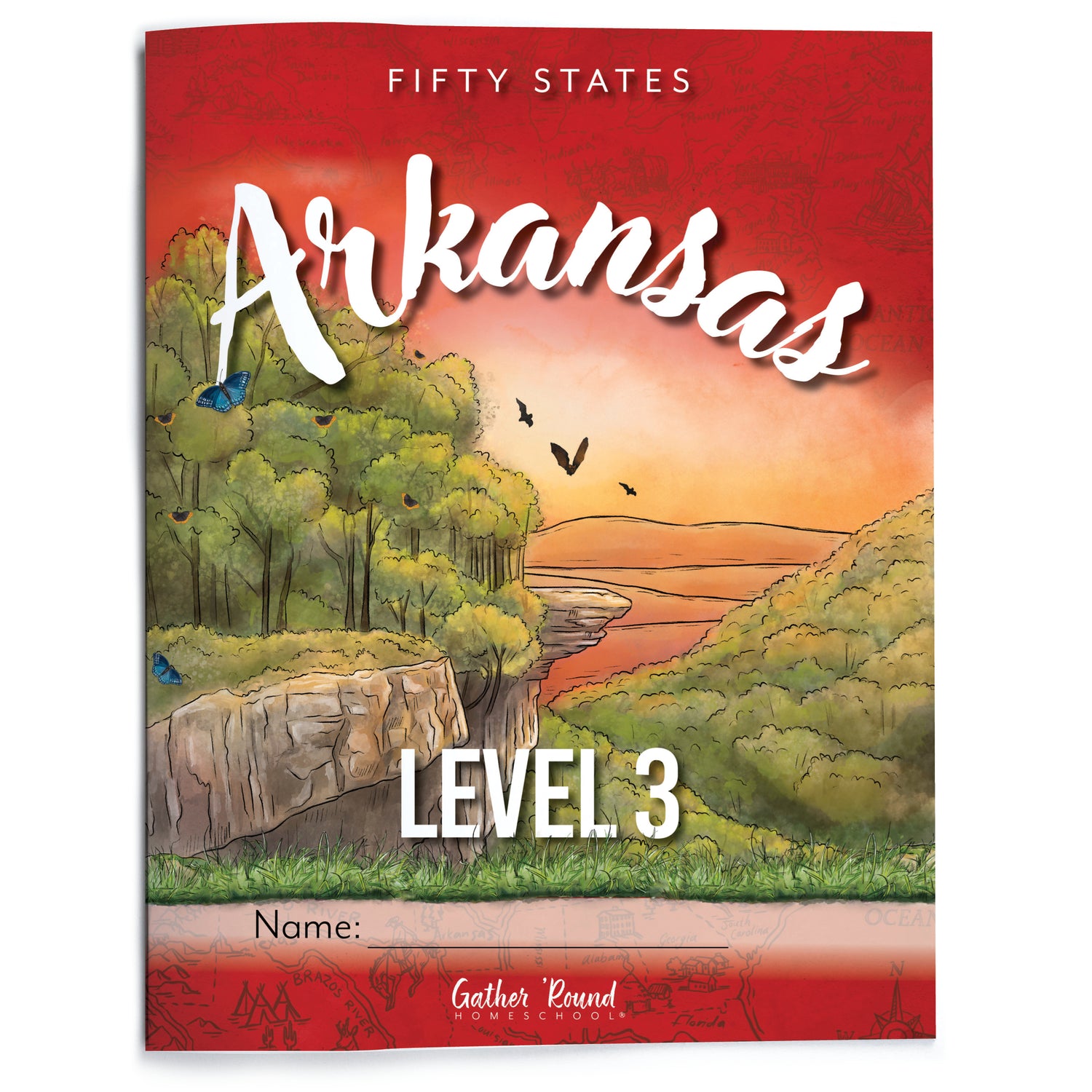 Arkansas Fifty States Homeschool Unit Study Printed Student Book Level 3 Cover