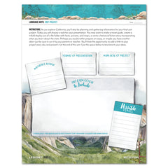 California Fifty States Homeschool Unit Study Printed Student Book Level 3 Lesson 1 Page