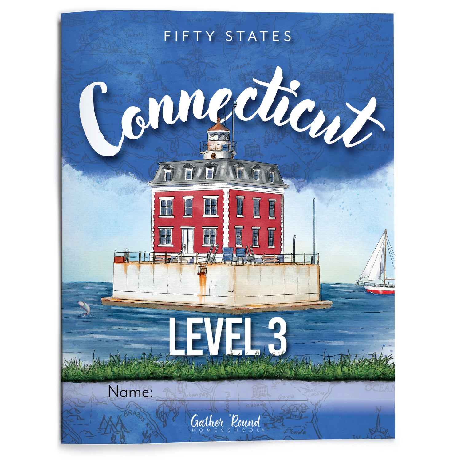 Connecticut Fifty States Homeschool Unit Study Printed Student Book Level 3 Cover
