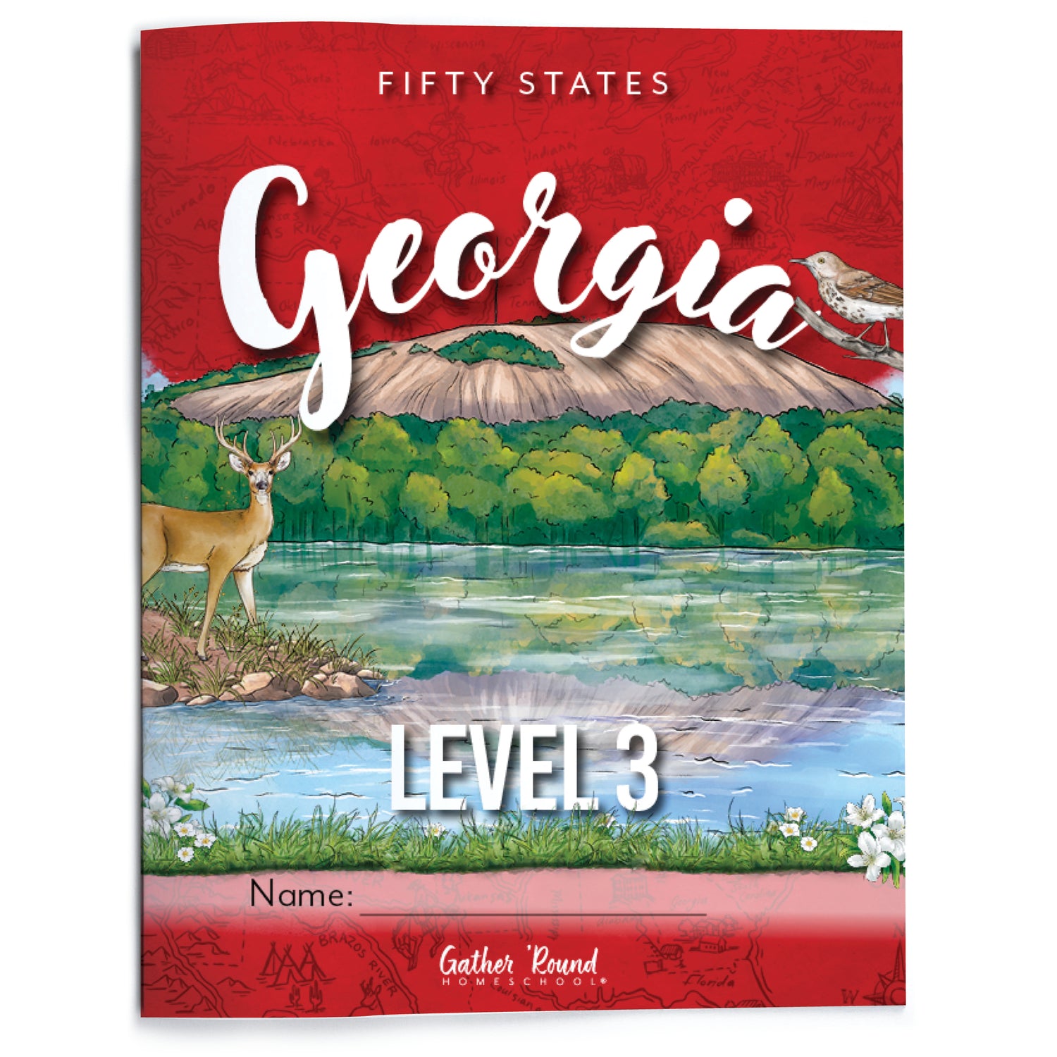 Georgia Fifty States Homeschool Unit Study Printed Student Book Level 3 Cover