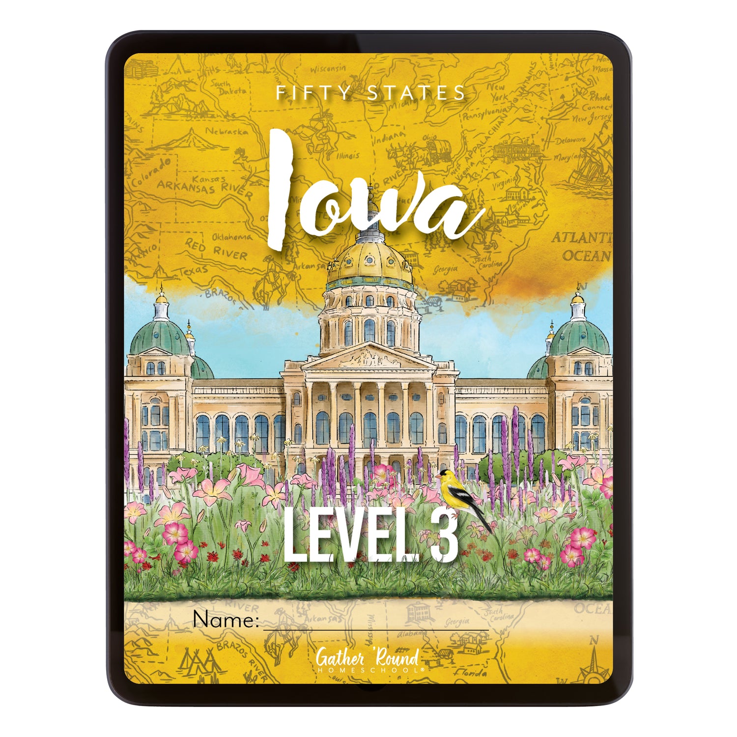 Iowa Fifty States Homeschool Unit Study Digital Student Book Level 3 Cover