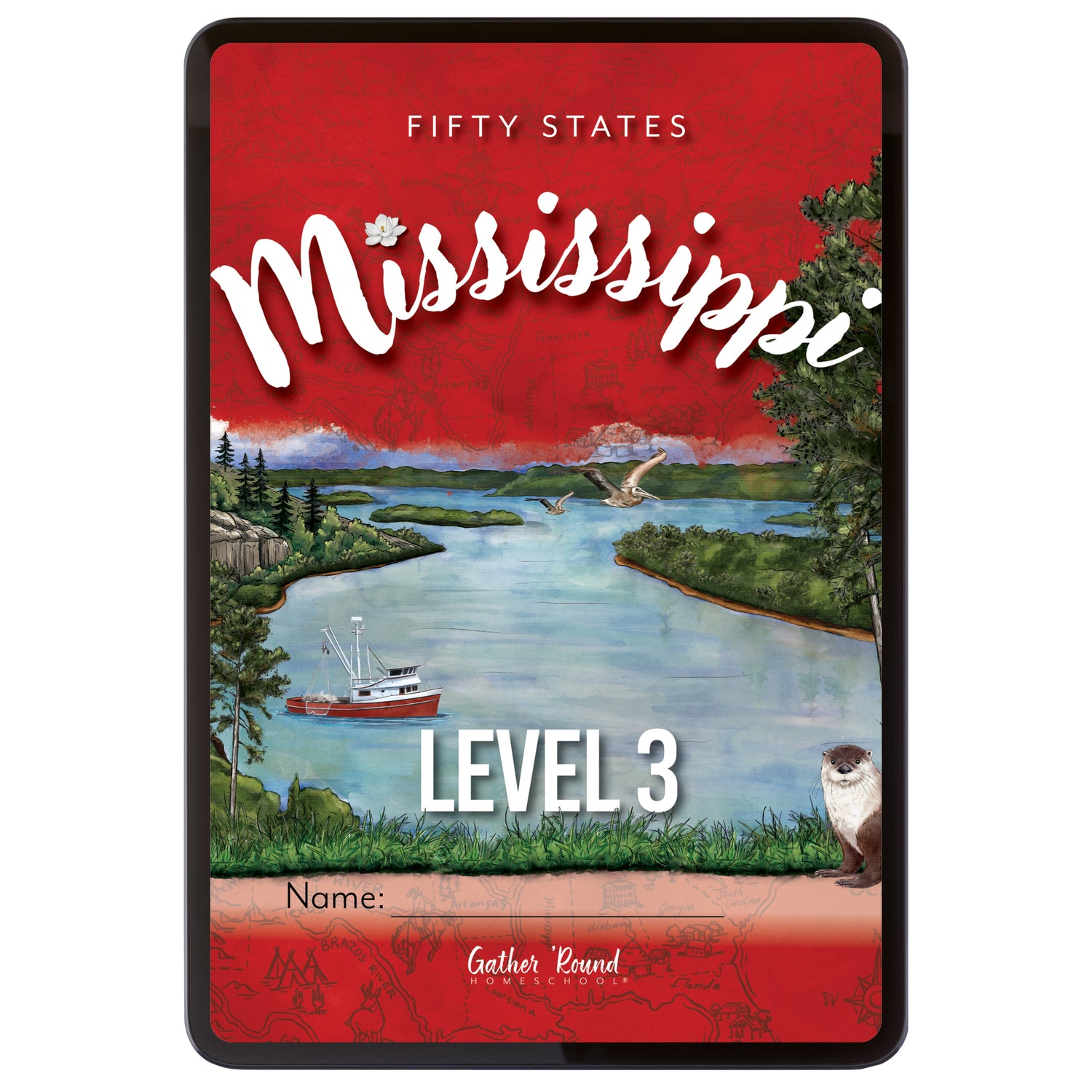 Digital cover of Mississippi Level 3 with image of river, greenery, and wildlife.