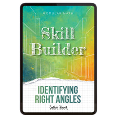 Digital book cover of 'Skill Builder: Identifying Right Angles' by Gather Round Homeschool on a white background