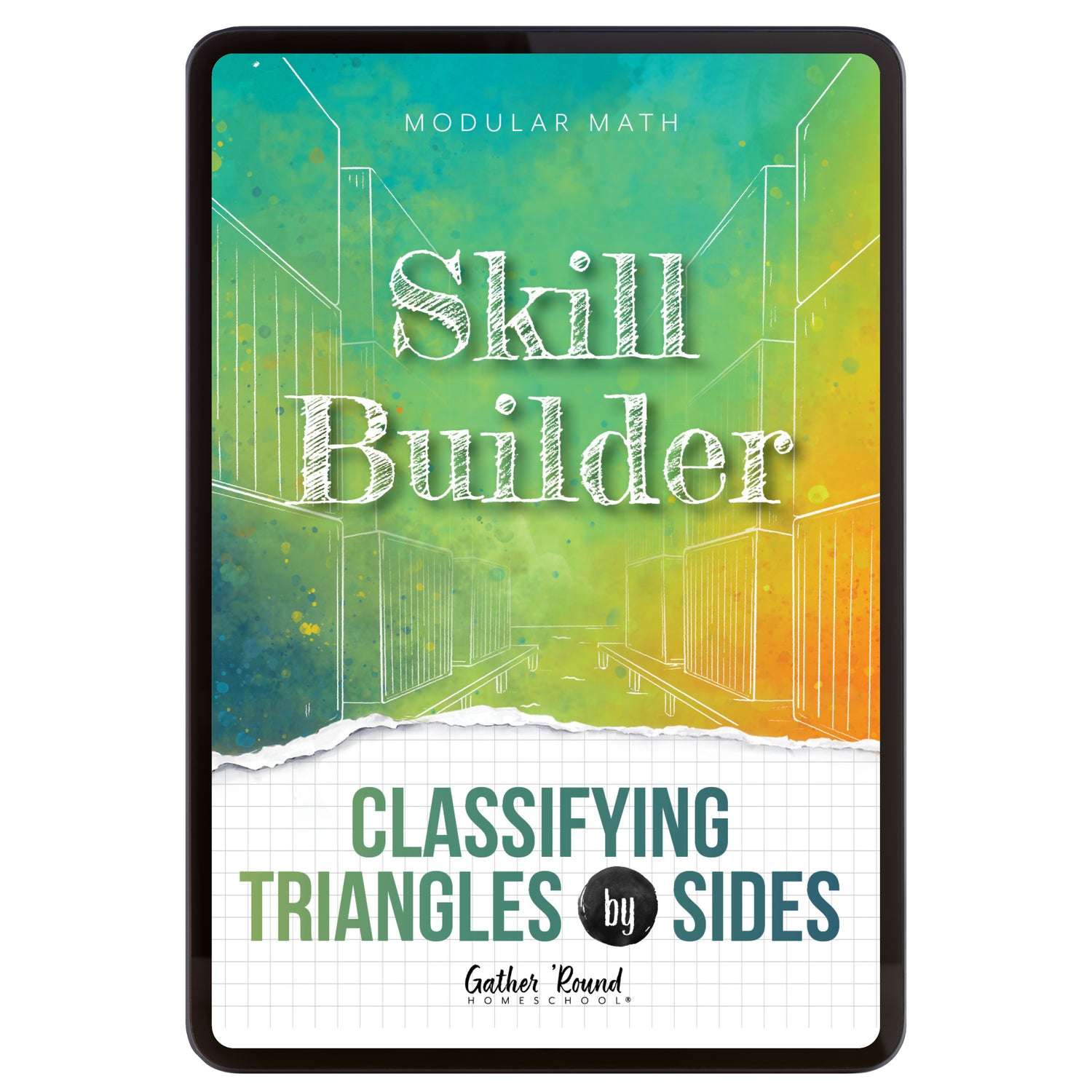 Digital book cover of 'Skill Builder: Classifying Triangles by Sides' by Gather Round Homeschool on a white background