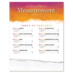 Measurement Step 3 modular math homeschool printed book table of contents