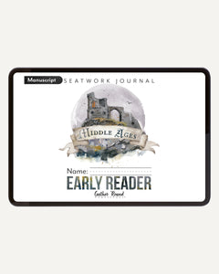 Middle Ages homeschool unit study digital student seatwork book in manuscript for early reader