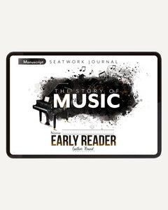 Music homeschool unit study digital student seatwork journal in manuscript for early reader