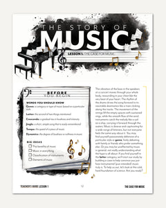 Music homeschool unit study digital teacher guide lesson one part one