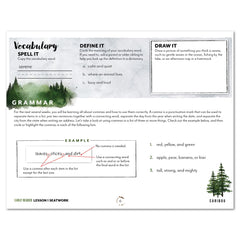North American Forest Animals homeschool unit study print student seatwork journal in manuscript for early reader lesson one