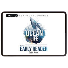 Ocean Life homeschool unit study digital seatwork journal in manuscript for early reader 