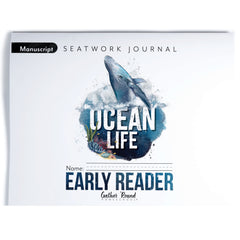 Ocean Life homeschool unit study digital seatwork journal in manuscript for early reader