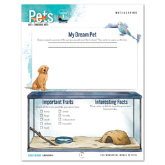 Pets homeschool unit study print student workbook early reader notebooking worksheet 