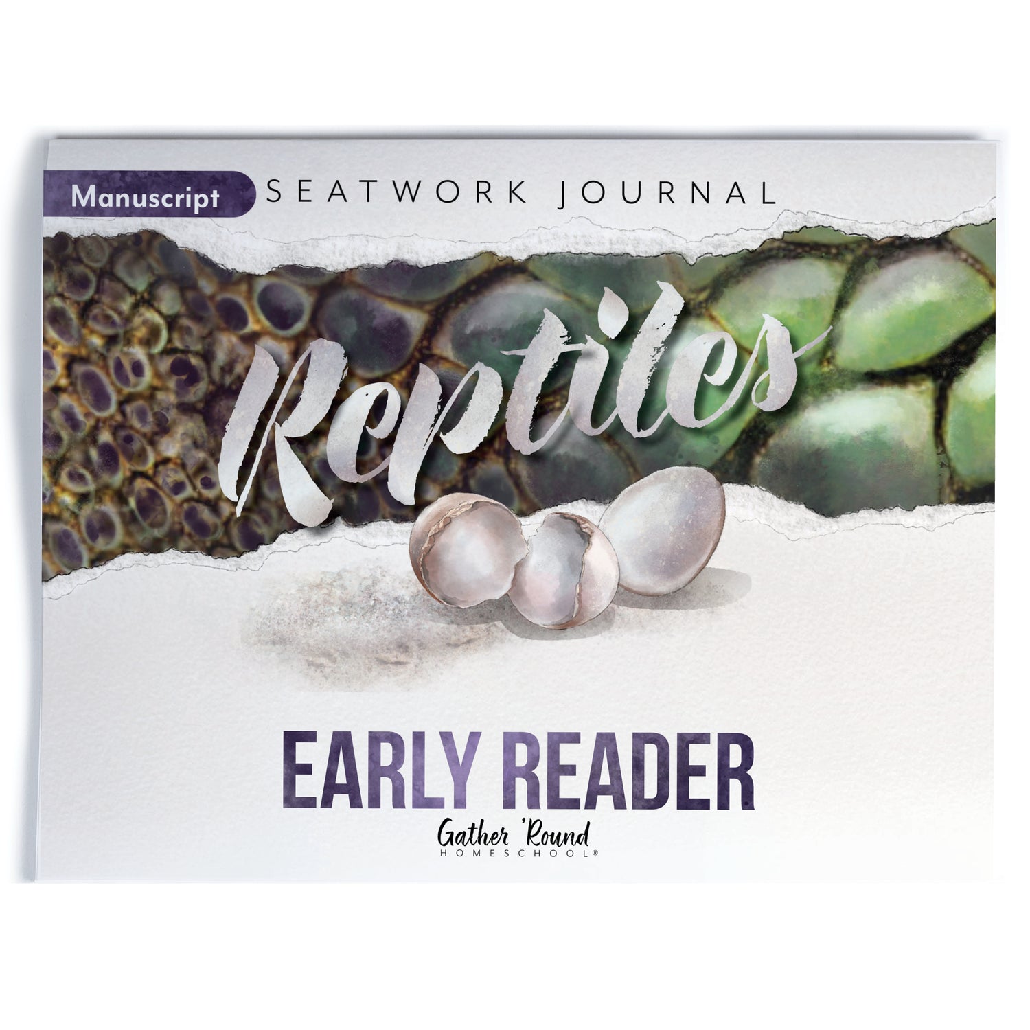 Reptiles homeschool unit study printed student seatwork journal in manuscript for Early Reader 