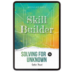 Subtraction Modular Math Step 3 digital skill builder solving for the unknown