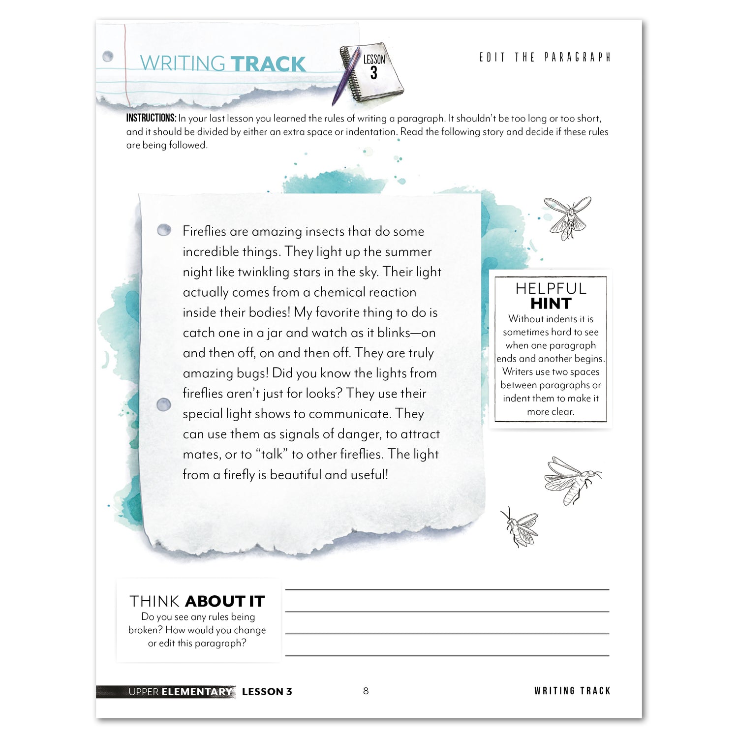 Paragraph Writing Track Homeschool Unit Study Digital Upper Elementary Student Book Lesson 3 Edit The Paragraph