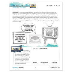 US History 5: A New Era: 1946-1975 Homeschool Unit Study Printed Early Reader Student Book Lesson 3 The Power of Media