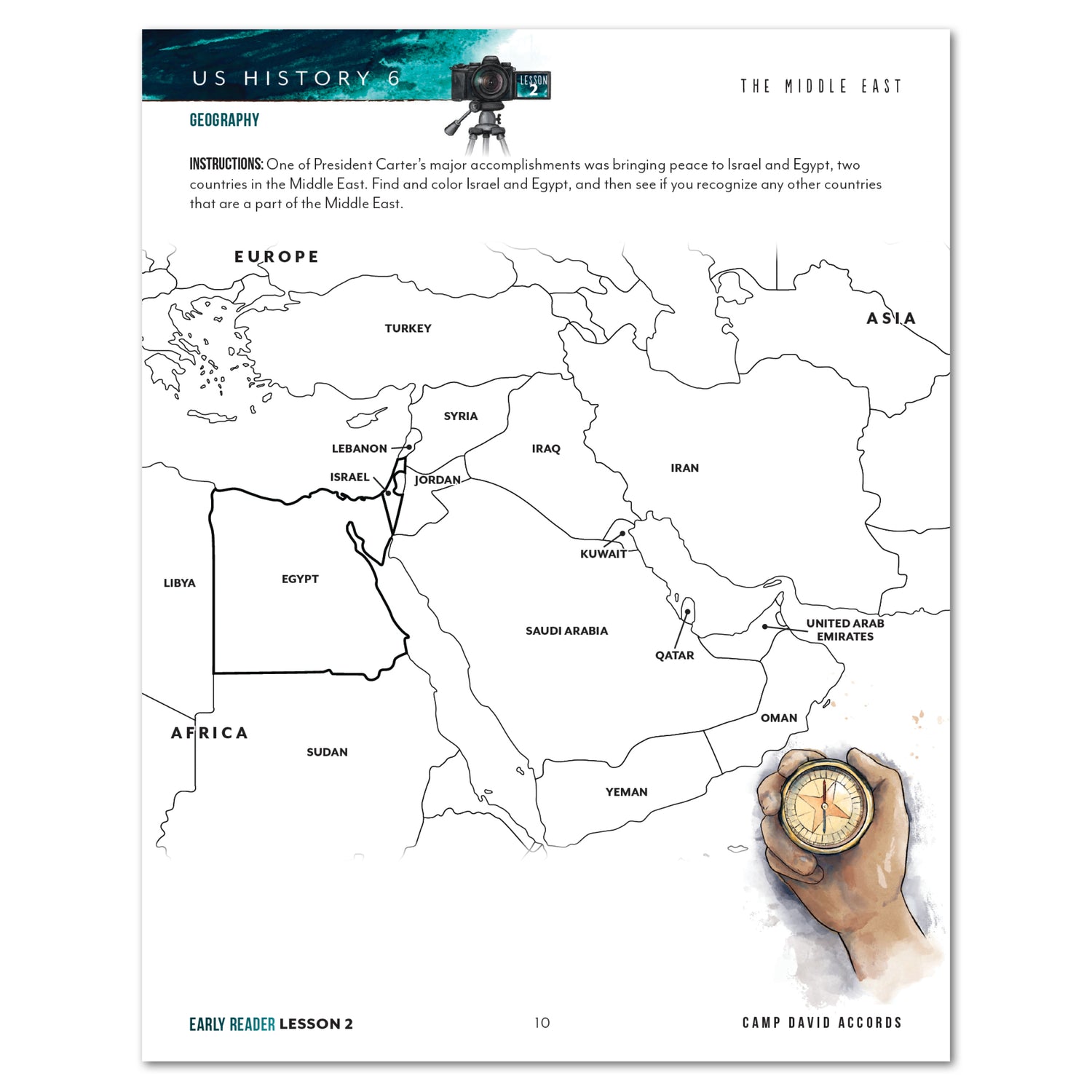 US History 6: History of Tomorrow Homeschool Unit Study Digital Early Reader Student Book Lesson 2 The Middle East