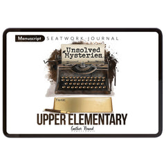 Unsolved Mysteries Homeschool Study Unit Digital Seatwork Journal Manuscript Upper Elementary
