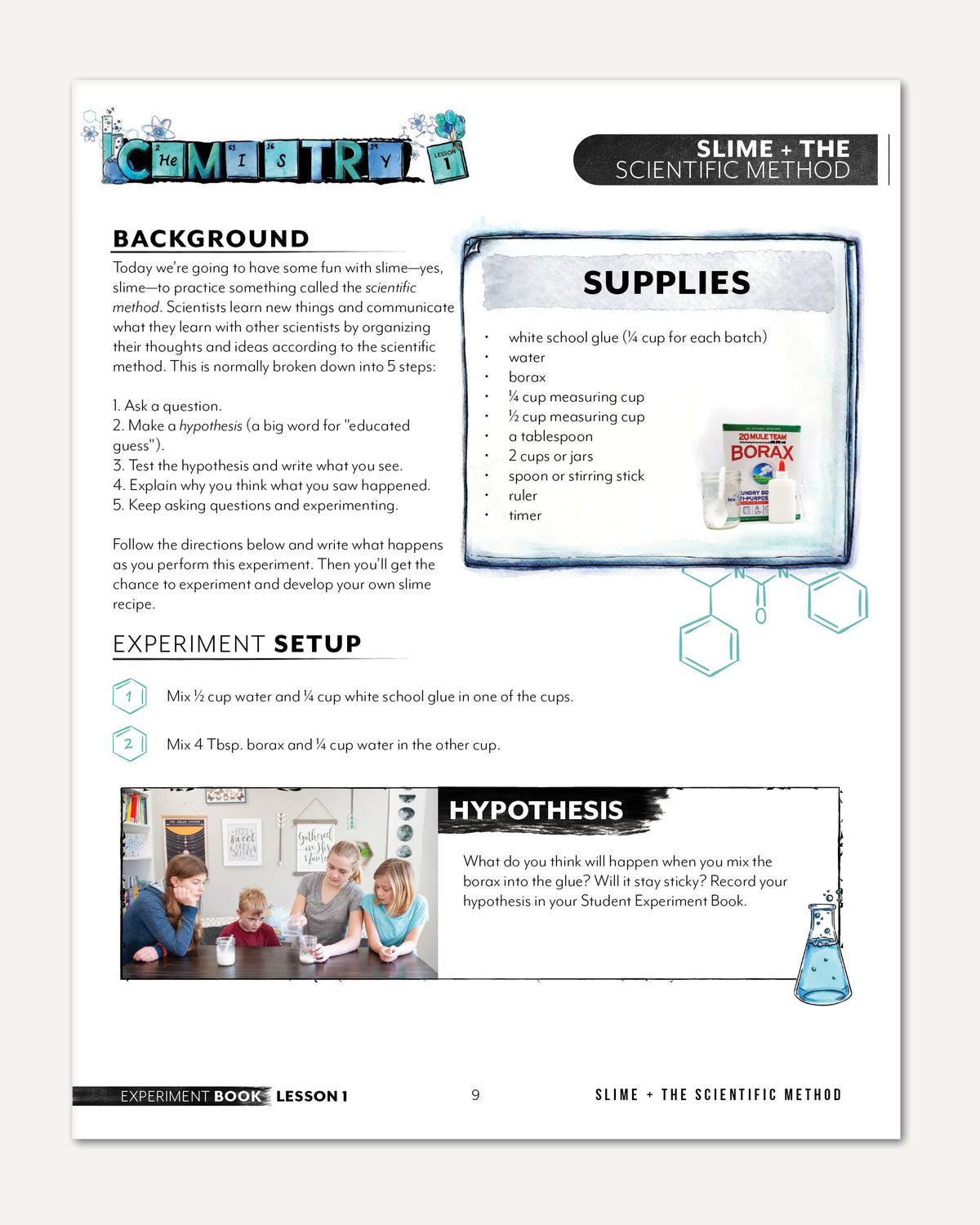 Chemistry Homeschool Unit Study Digital Experiment Book Lesson 1 Slime and the Scientific Method Part 1
