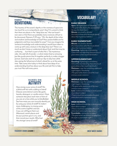 Ocean Life homeschool unit study digital teacher guide family devoltional