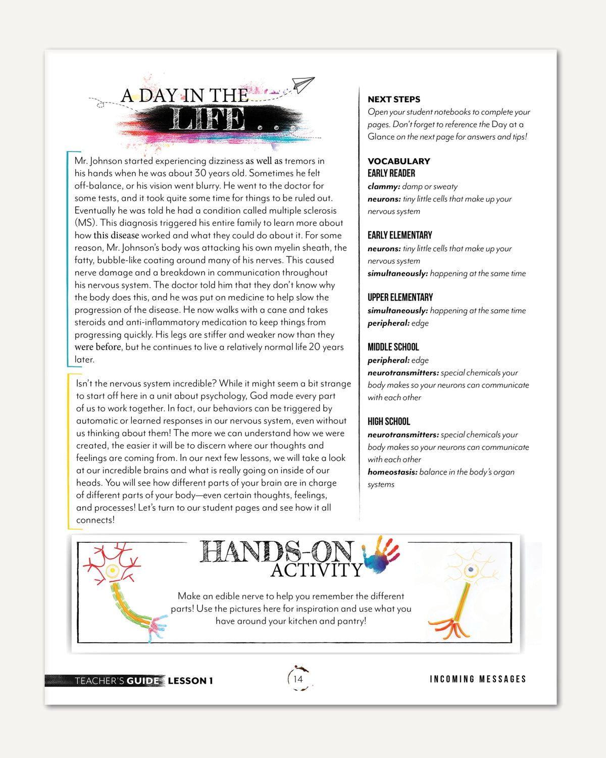 Psychology homeschool unit study digital teacher guide day in the life