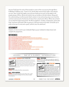 Africa homeschool unit study printed teacher guide introduction lesson plan part two