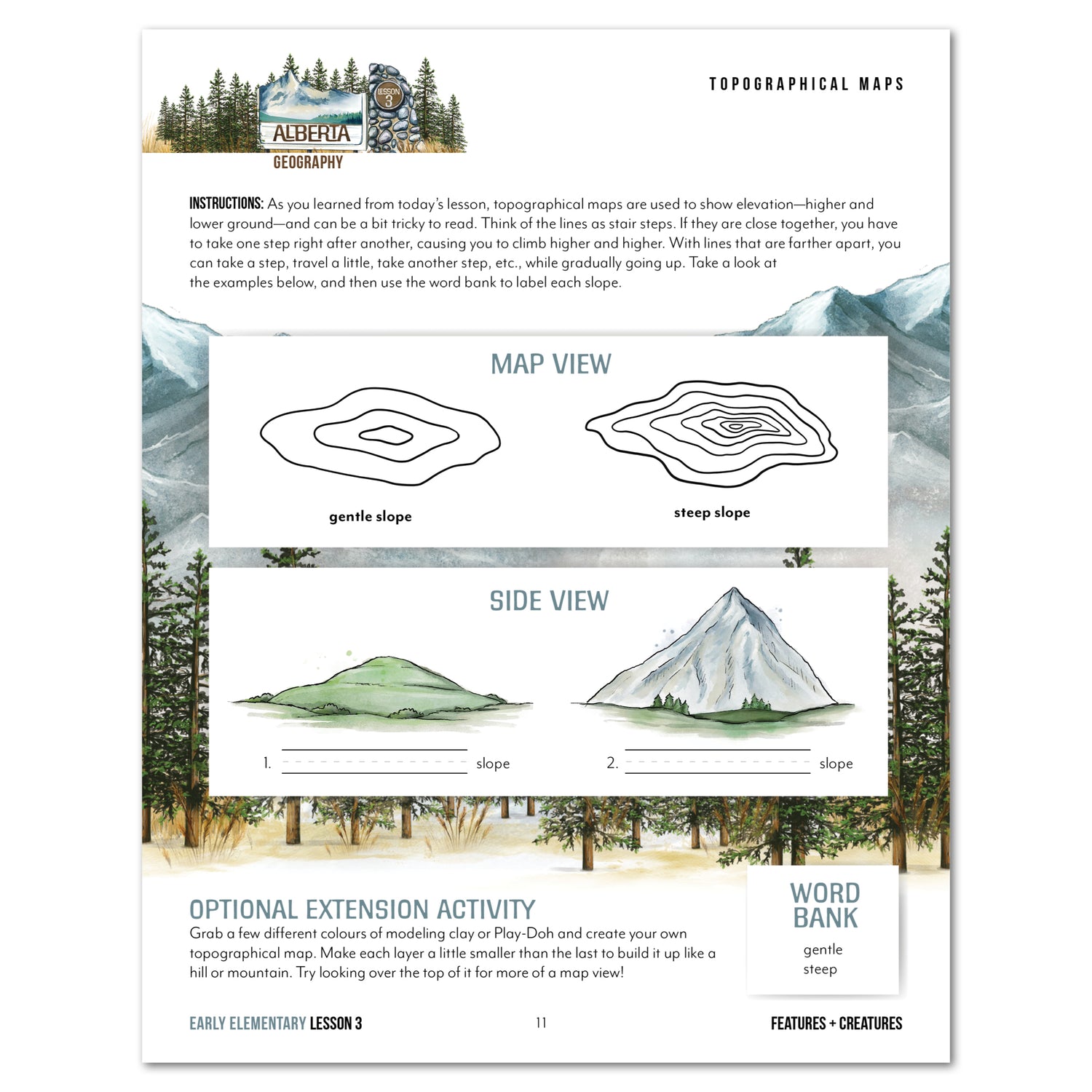 Alberta homeschool unit study digital early elementary student book lesson 3