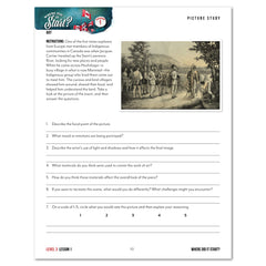 Canada Day Homeschool Unit Study Printed Level 3 Student Book Daily Lesson 1 Picture Study