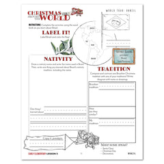 Christmas Around the World Homeschool Unit Study Printed Early Elementary Student Book Lesson 3 World Tour: Brazil