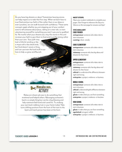 Entrepreneurship Homeschool Unit Study Digital Teacher's Guide Lesson 1 Introducing an entrepreneur Part 2