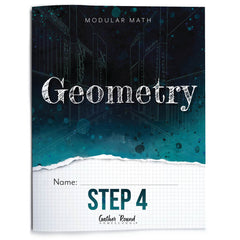 Geometry textbook with a dark cover and grid lines on a white background
