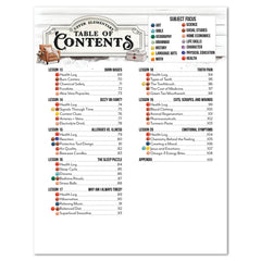 Table of Contents for an upper elementary home medicine curriculum. 