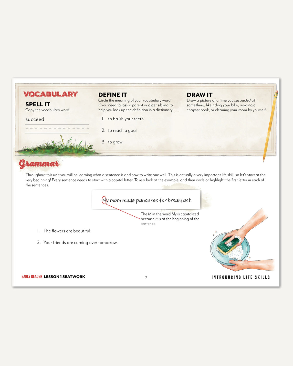 Life Skills homeschool unit study digital early reader manuscript seatwork journal lesson 15