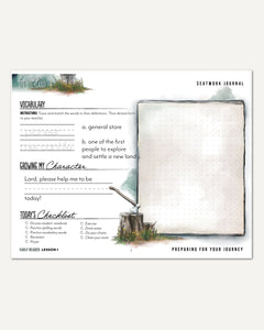 Living Off the Land homeschool unit seatwork journal digital early reader student notebook in manuscript lesson one