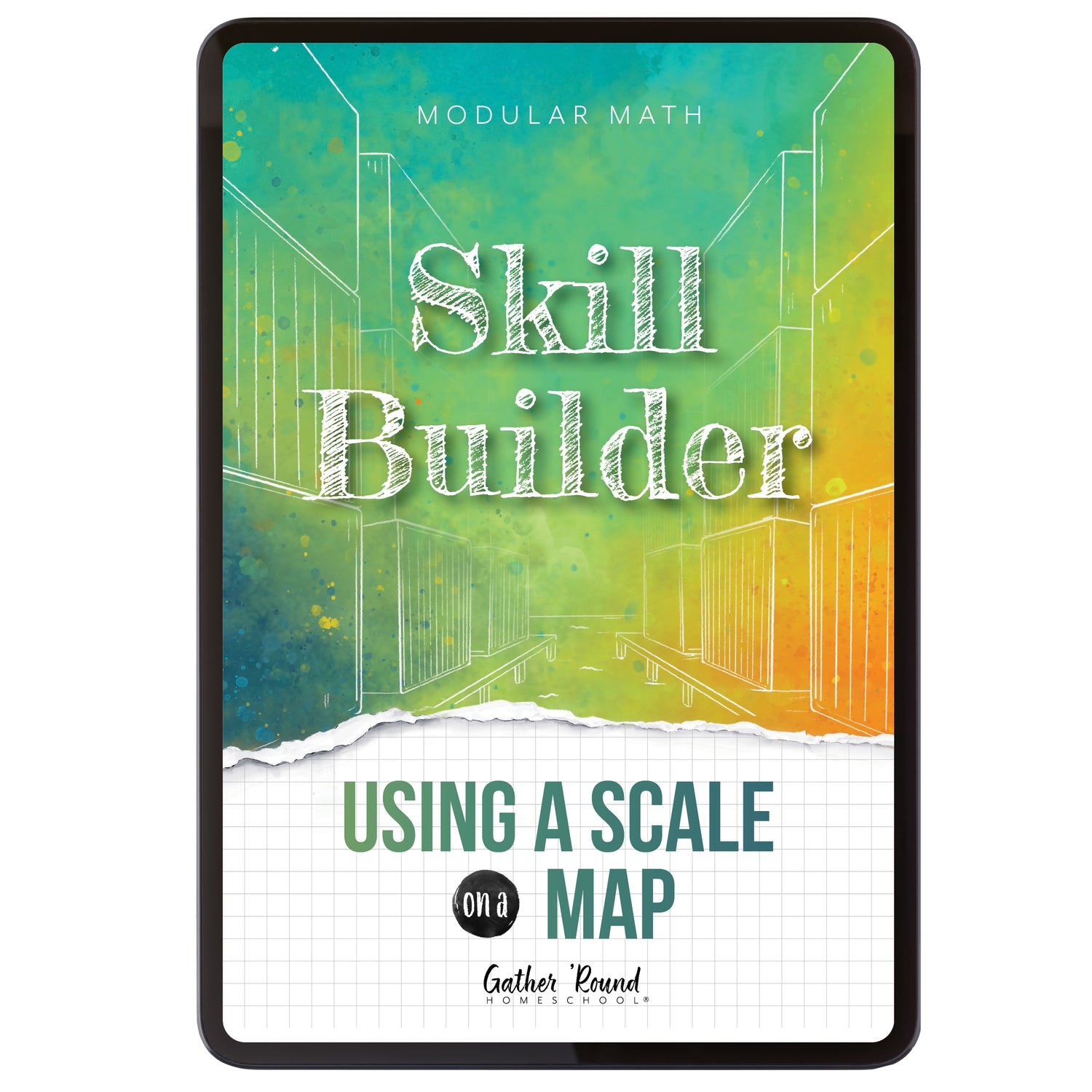 Measurement Step 4 modular math homeschool digital skill builder using a scale on a map