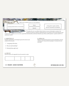 Middle Ages homeschool unit study digital student seatwork book in manuscript for early reader lesson one