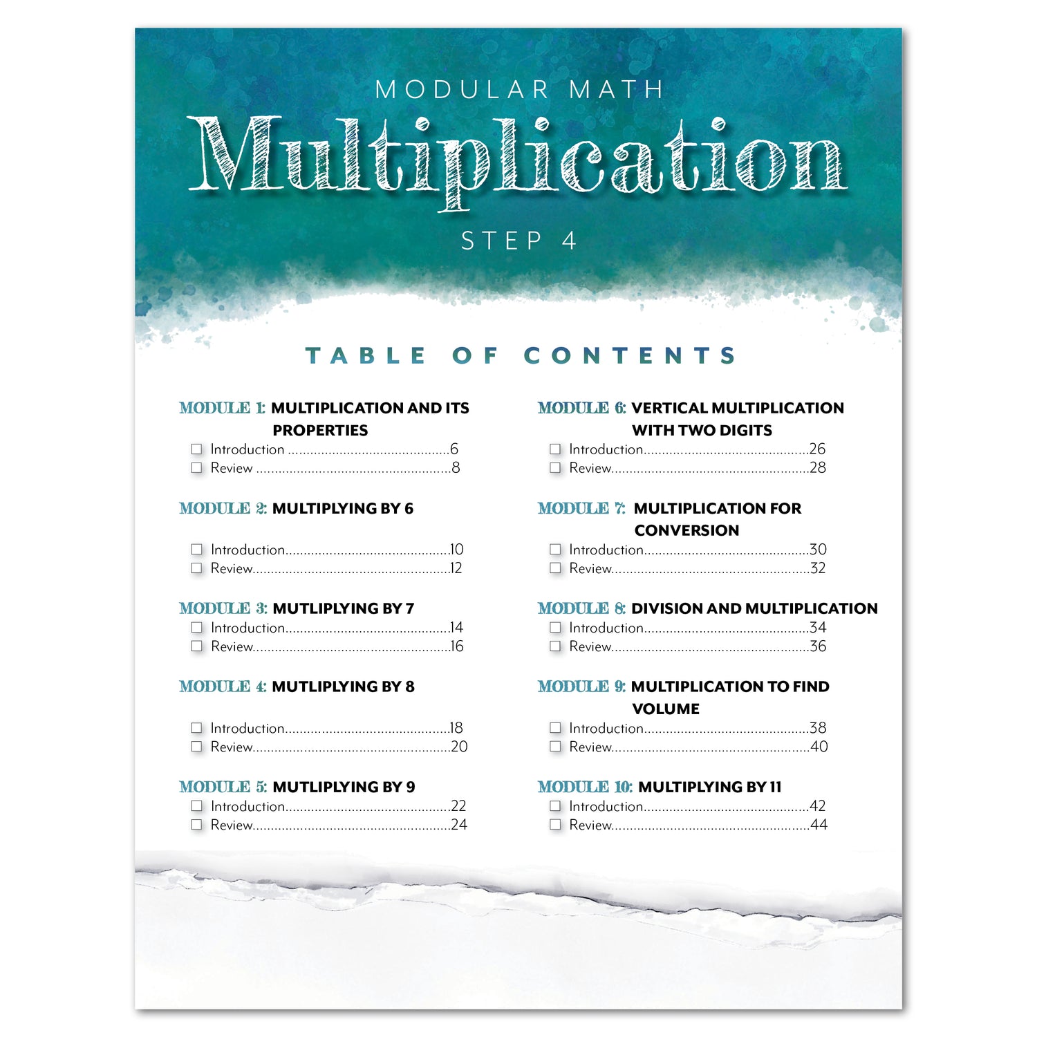 Modular Math: Multiplication (Printed Books)