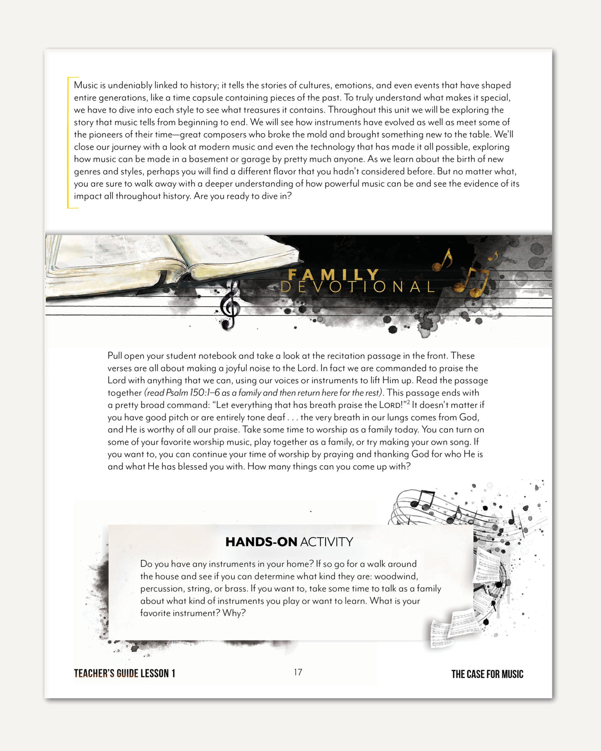 Music homeschool unit study digital teacher guide lesson one part two