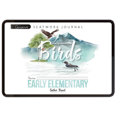 North American Birds part two homeschool unit study digital student seatwork journal in cursive for early elementary
