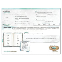 North American Birds part two homeschool unit study print student seatwork journal in manuscript for early elementary lesson one